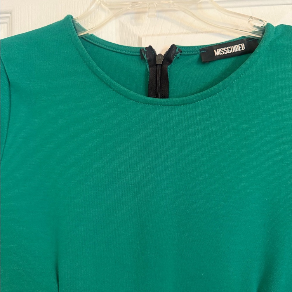 Missguided Green Midi Dress with Blouse Style